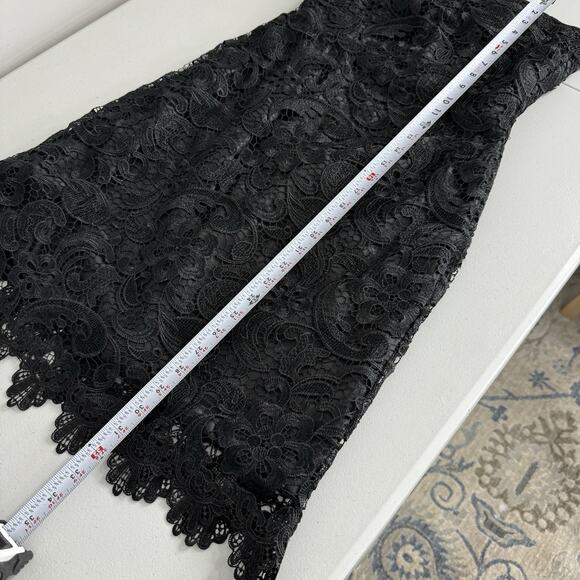 Serena London Dress Womens 6 Black Floral Lace Strapless Cocktail Evening Formal - Picture 10 of 12